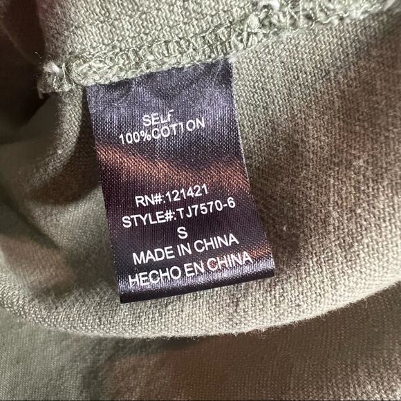 Ellison Green Frayed Hem Utility Snap Button Jacket Size Small - Picture 6 of 6